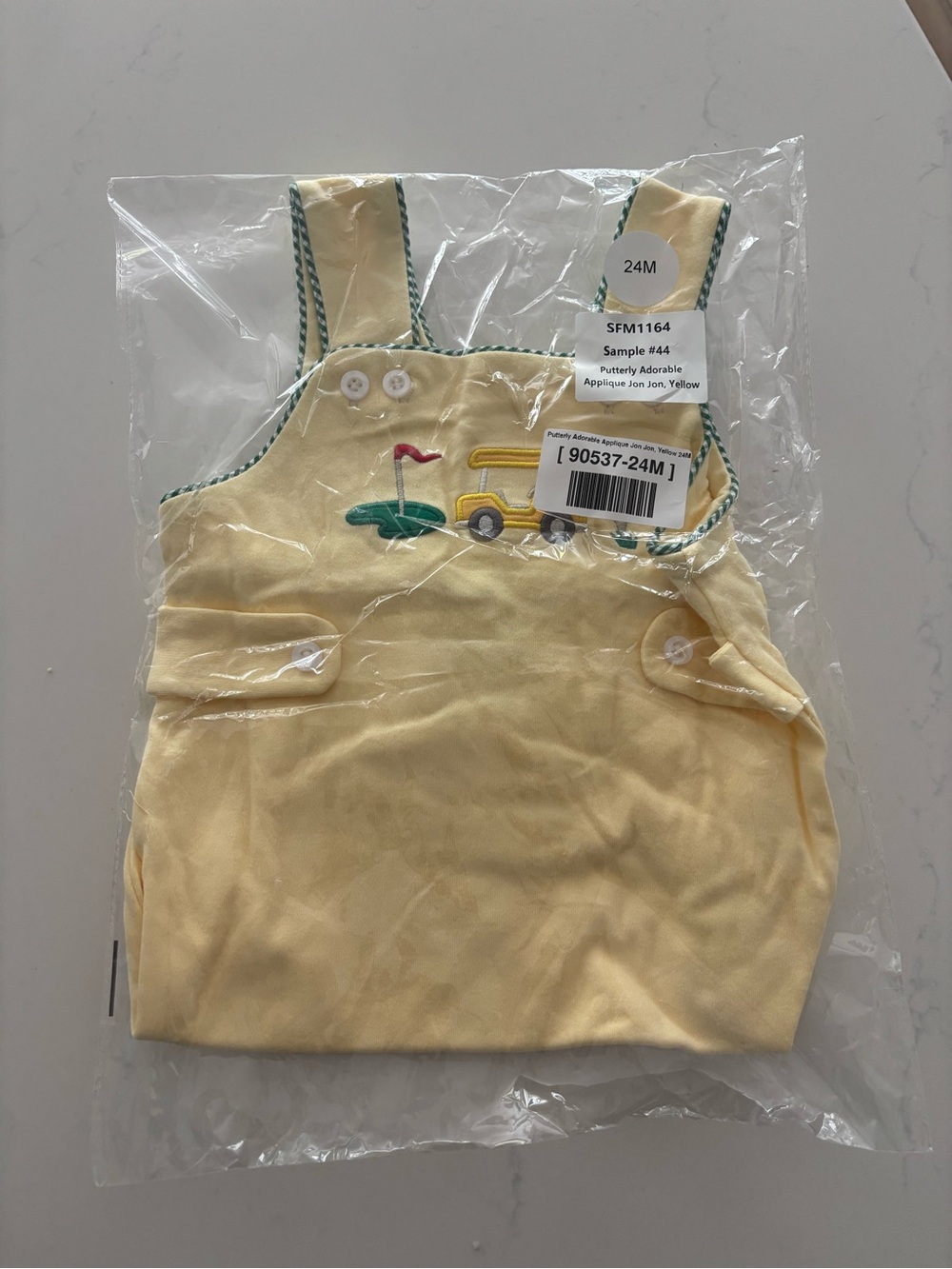 Yellow stichy fish new with tags Golf and Truck Appliqué John John